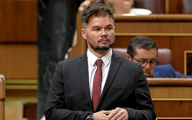 El portavoz de Esquerra en el Congreso de los Diputados, ayer, durante el transcurso de la sesi&oacute;n. | FOTO: EFE