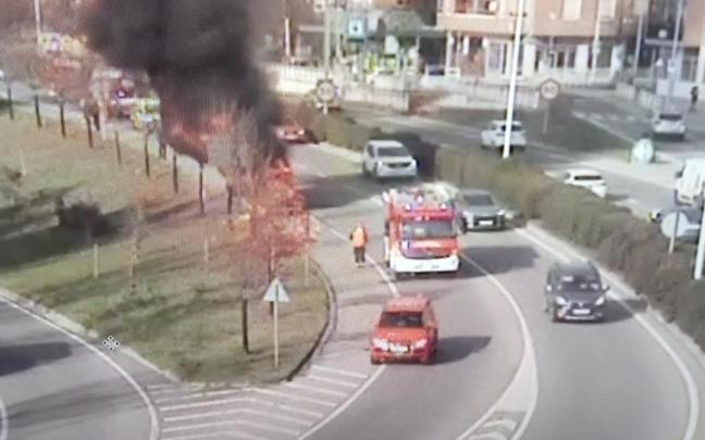 Imagen del incendio de la barredora