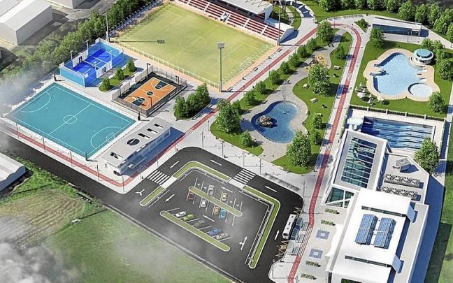 Fotomontaje de las instalaciones que propone el PNV en su &lsquo;ciudad deportiva&rsquo; de Berezao. | FOTO: EAJ/PNV