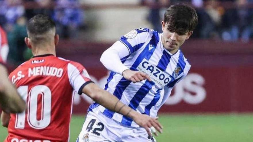 Pablo Marín, durante el duelo de Copa del miércoles en Logroño