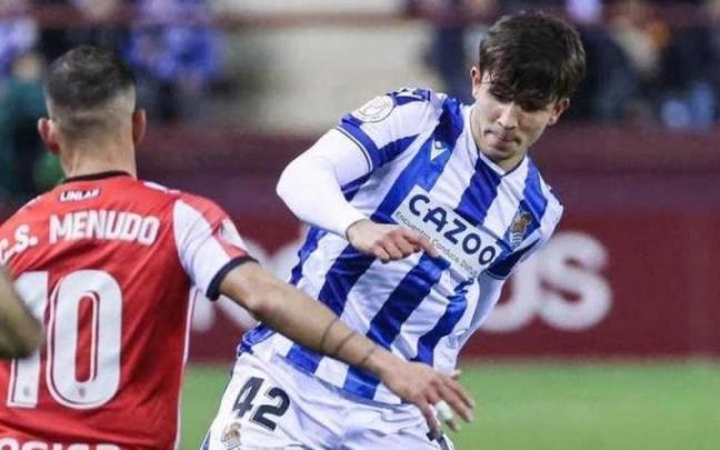 Pablo Marín, durante el duelo de Copa del miércoles en Logroño