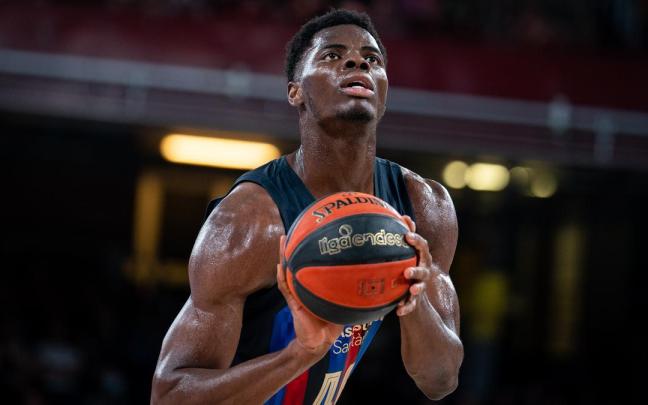 James Nnaji, en un partido reciente con el Barcelona. James Nnaji, en un partido reciente con el Barcelona.