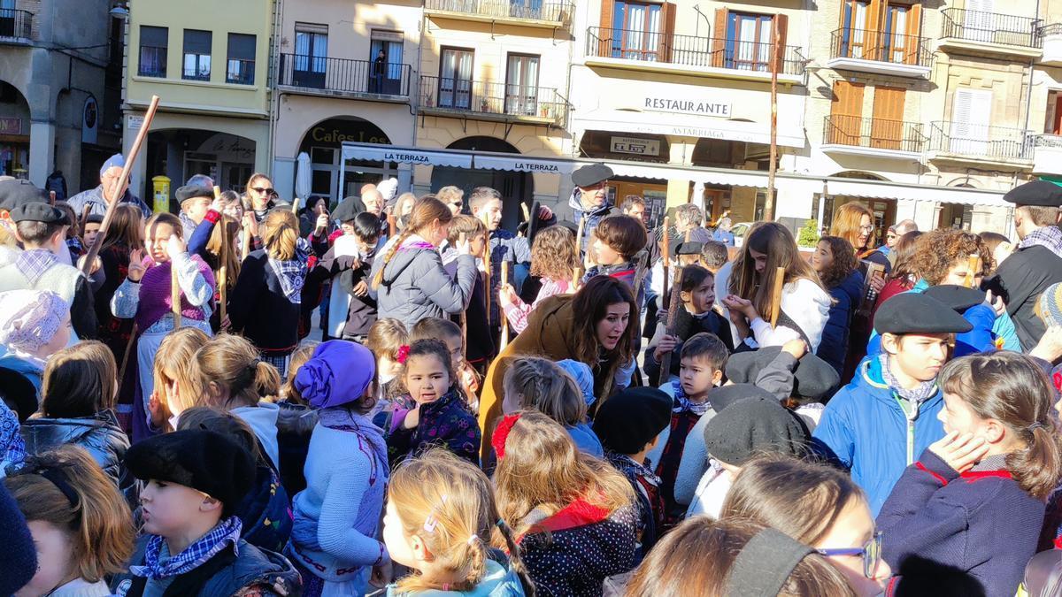 La plaza de los fueros de Estella-Lizarra, escenario de los c&aacute;nticos de Santa &Aacute;gueda