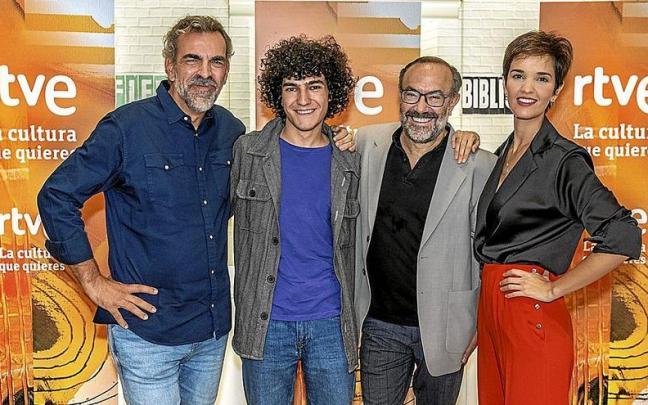 Miguel Ángel Hoyos, Mario Obrero, Jesús Marchamalo y Paula Sainz-Pardo. | FOTO: RTVE Miguel Ángel Hoyos, Mario Obrero, Jesús Marchamalo y Paula Sainz-Pardo. | FOTO: RTVE
