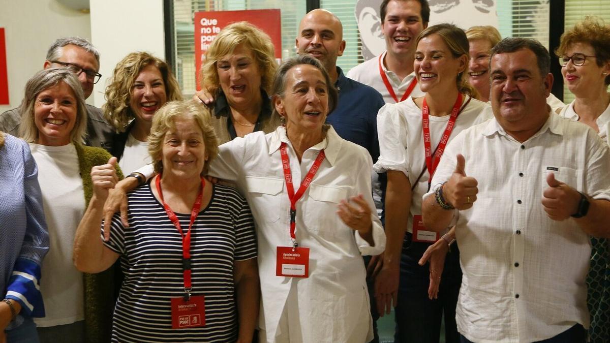 Marisol Garmendia, tras proclamarse ayer vencedora en las primarias socialistas para la alcaldía de Donostia