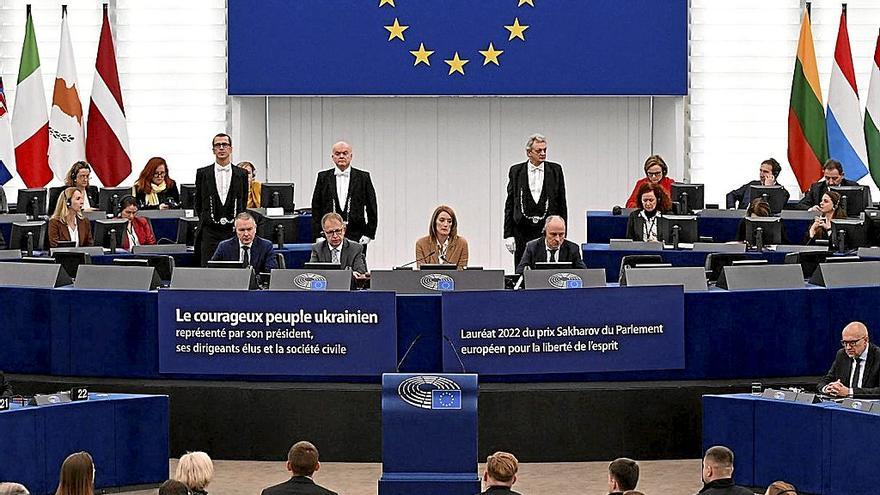 Votación en el Parlamento Europeo sobre derechos humanos en Catar en una foto de archivo. | FOTO: E.P.