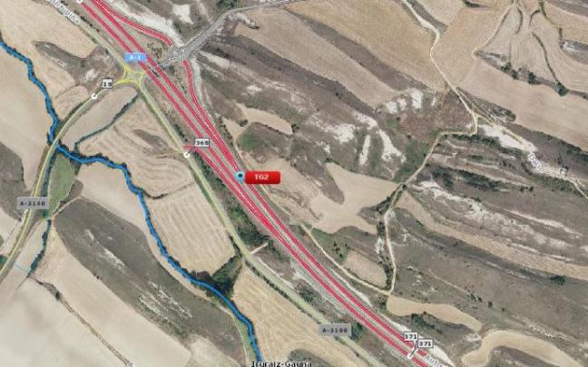 Accidente en la A-1 Pk 370 Iruraiz-Gauna. Carretera cortada sentido Madrid.