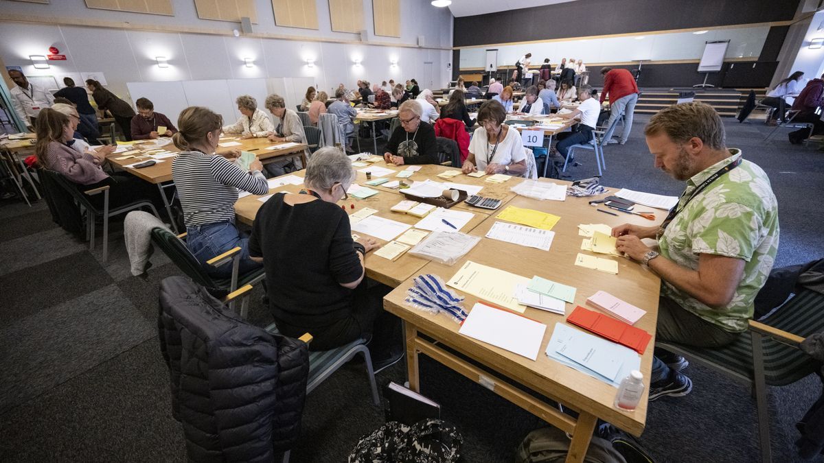 Recuento de votos de las elecciones en Suecia.