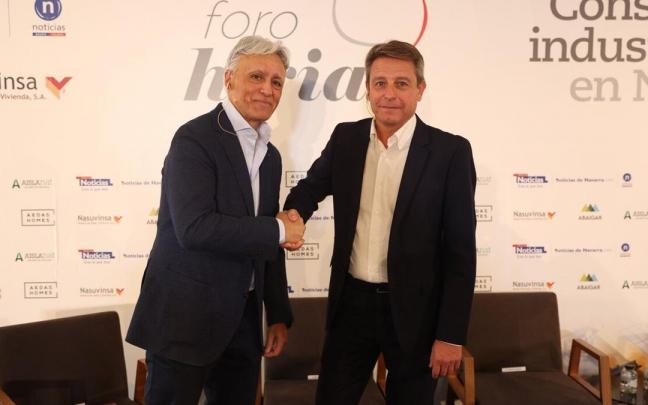 Luis Ilundain, CEO de Viguetas Navarras, y José María Quirós, delegado de Industrialización de AEDAS Homes. Luis Ilundain, CEO de Viguetas Navarras, y José María Quirós, delegado de Industrialización de AEDAS Homes.