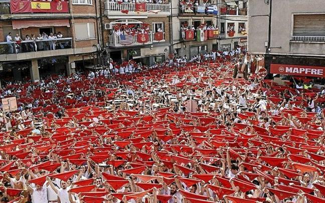 Imagen del &uacute;ltimo chupinazo adrian&eacute;s, el del a&ntilde;o 2019. | FOTO: M.S.G.