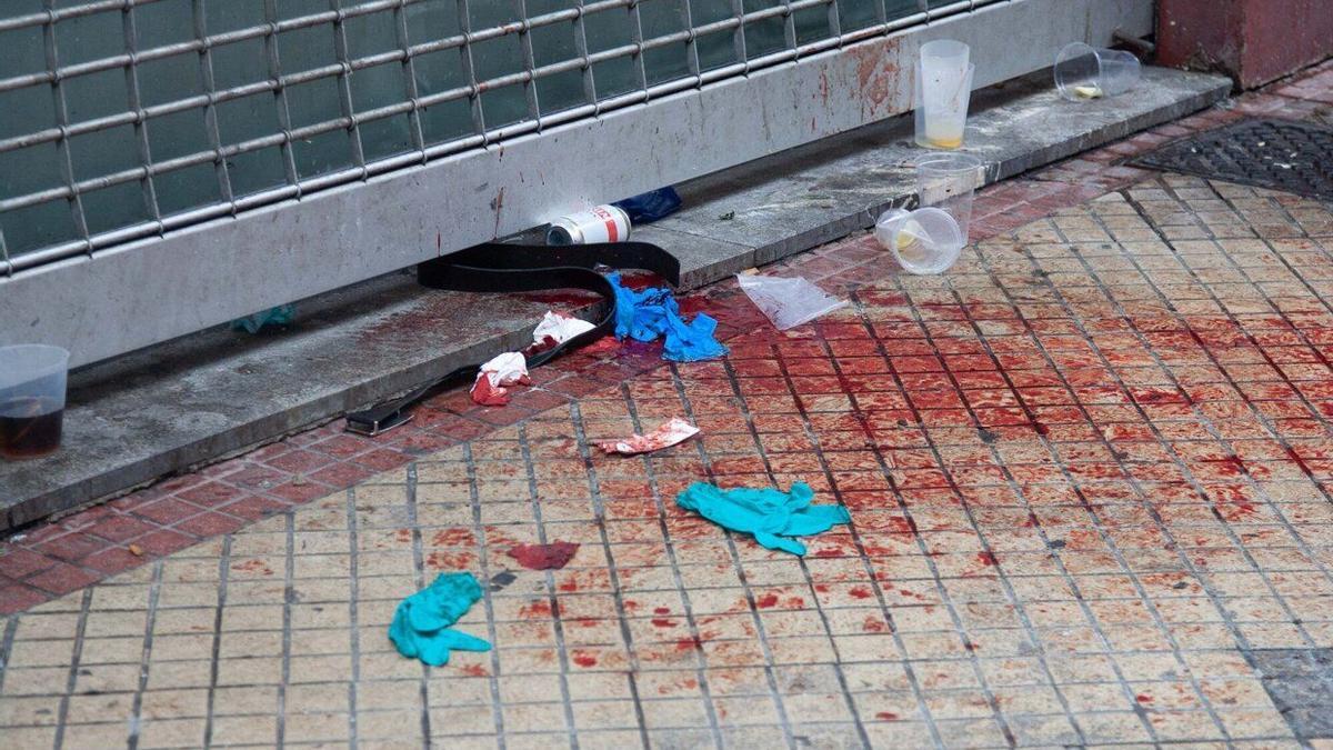 Restos de sangre en la discoteca de la calle Florida el pasado 5 de febrero.