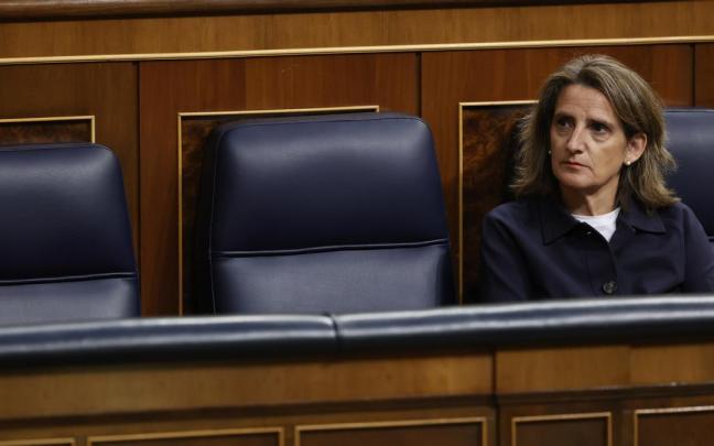 La vicepresidenta tercera, Teresa Ribera, durante el pleno del Congreso. La vicepresidenta tercera, Teresa Ribera, durante el pleno del Congreso.