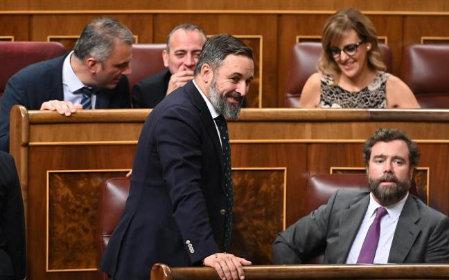 Santiago Abascal, este martes en el Congreso. Santiago Abascal, este martes en el Congreso.