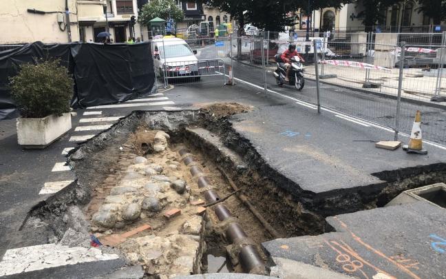 El peque&ntilde;o tramo de la muralla ha sido protegido para evitar mayores problemas.