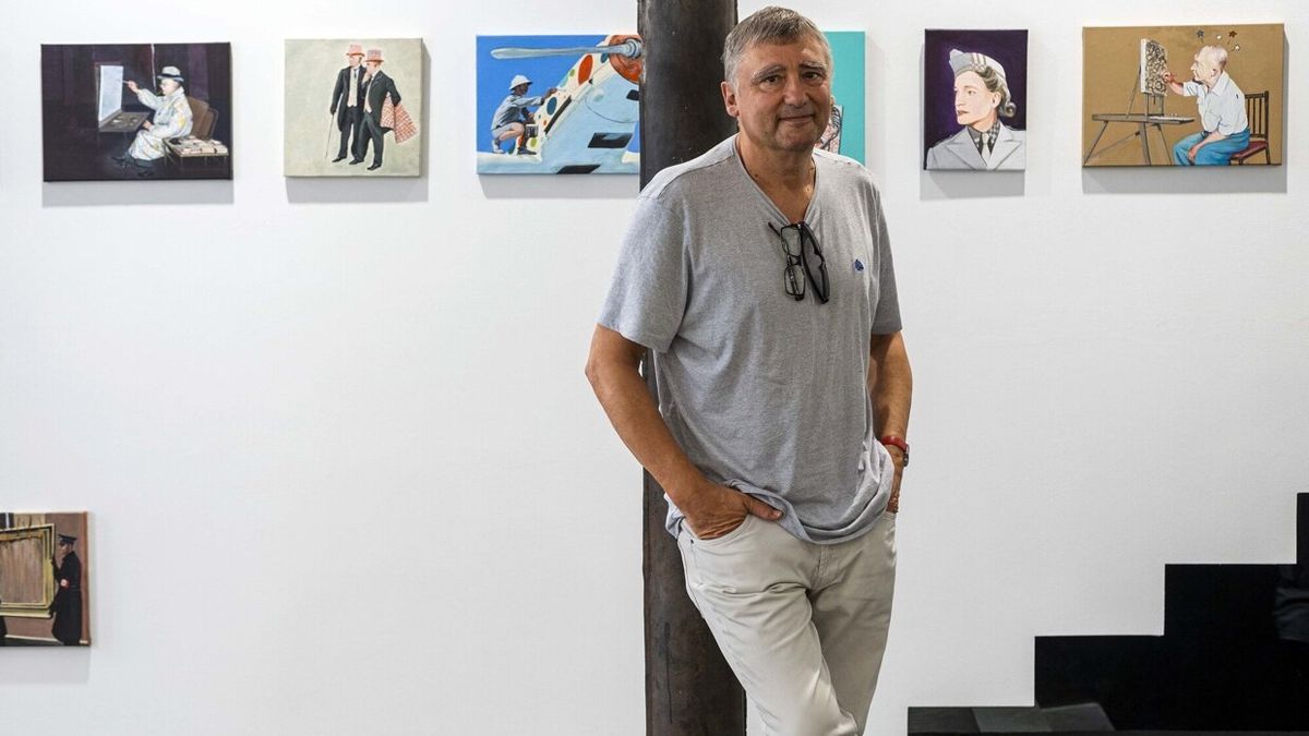 El artista pamplonés Julio Pardo habita el espacio Apaindu con pinturas que parten de fotografías reales y combinan historia, cierta ironía y humor.