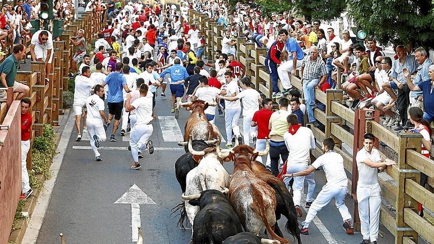 Panorámica del encierro en la avenida de Zaragoza.