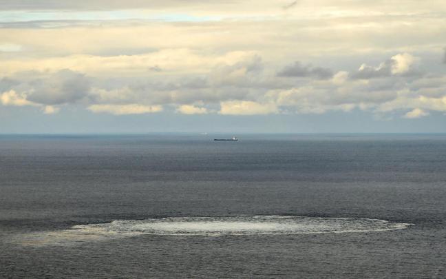 Imagen de una de las fugas de gas del Nord Stream 2. Imagen de una de las fugas de gas del Nord Stream 2.