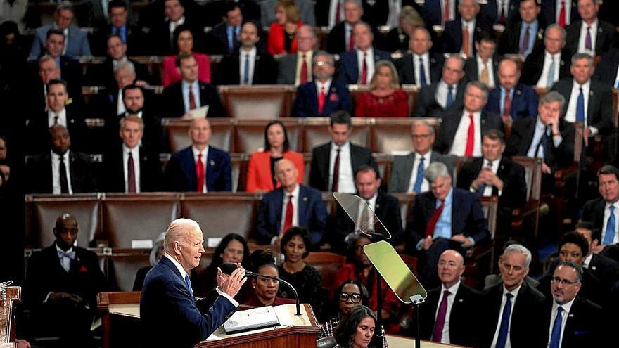 El presidente de EEUU, Joe Biden, durante el discurso del Estado de la Unión.