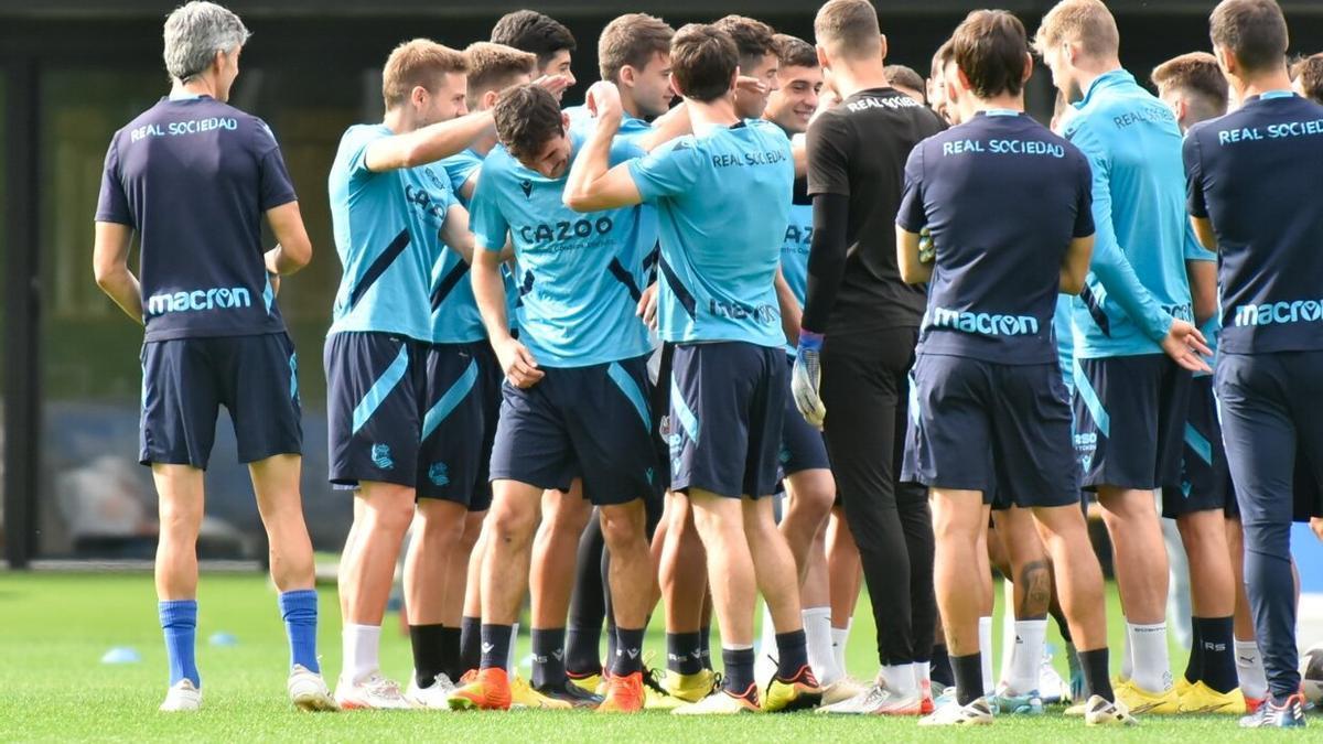 Imagen de un entrenamiento de la Real Sociedad.
