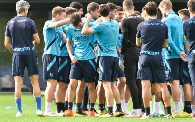Imagen de un entrenamiento de la Real Sociedad.