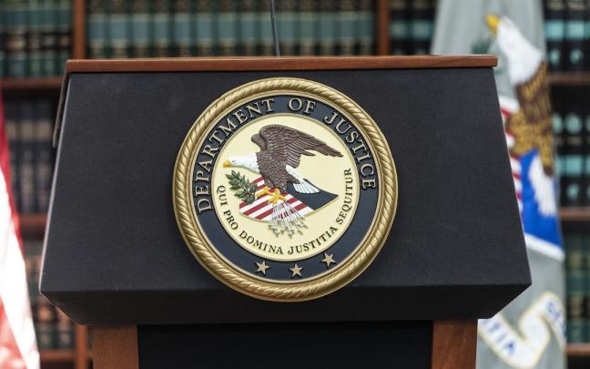 El logo del Departamento de Justicia estadounidense. El logo del Departamento de Justicia estadounidense.
