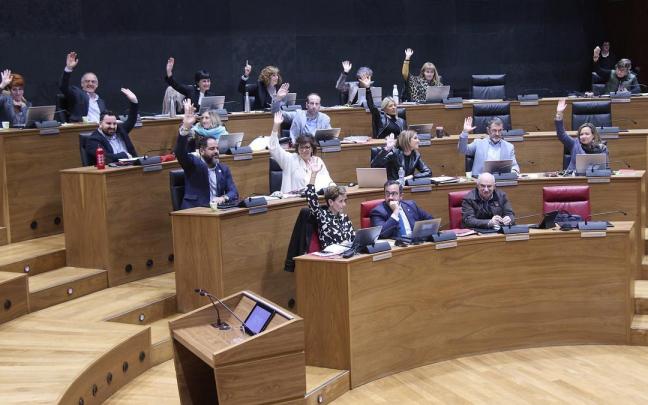 Un momento del pleno de este jueves en el Parlamento de Navarra.