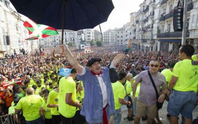 Celedón tras llegar de la torre de San Miguel.