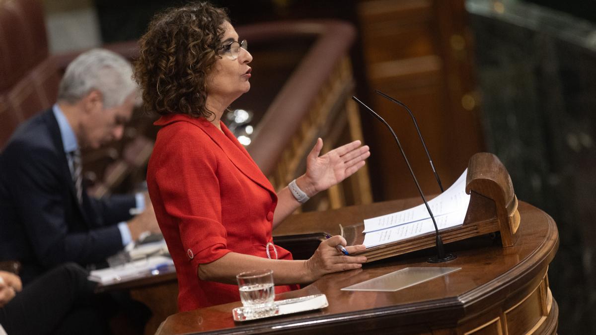 La ministra de Hacienda, María Jesús Montero, durante el debate de totalidad de los PGE