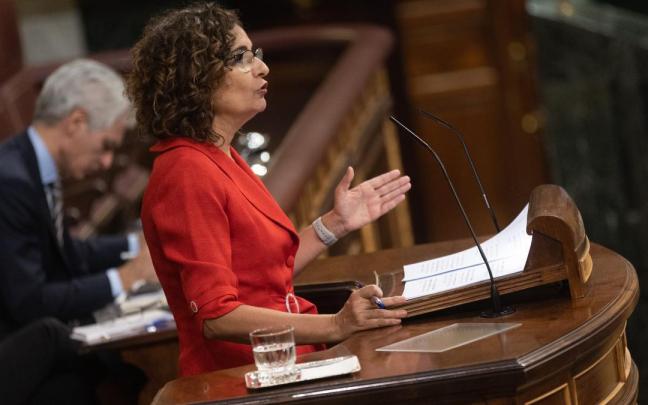 La ministra de Hacienda, María Jesús Montero, durante el debate de totalidad de los PGE