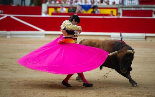 El diestro Javier Marín, durante una corrida en Pamplona