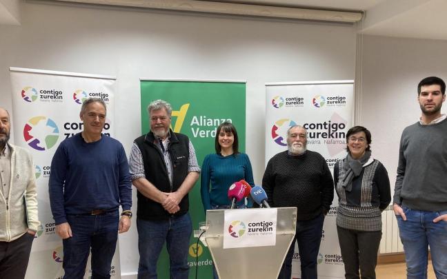 Imagen de la presentación del acuerdo alcanzado entre Alianza verdad y Contigo Navarra Imagen de la presentación del acuerdo alcanzado entre Alianza verdad y Contigo Navarra