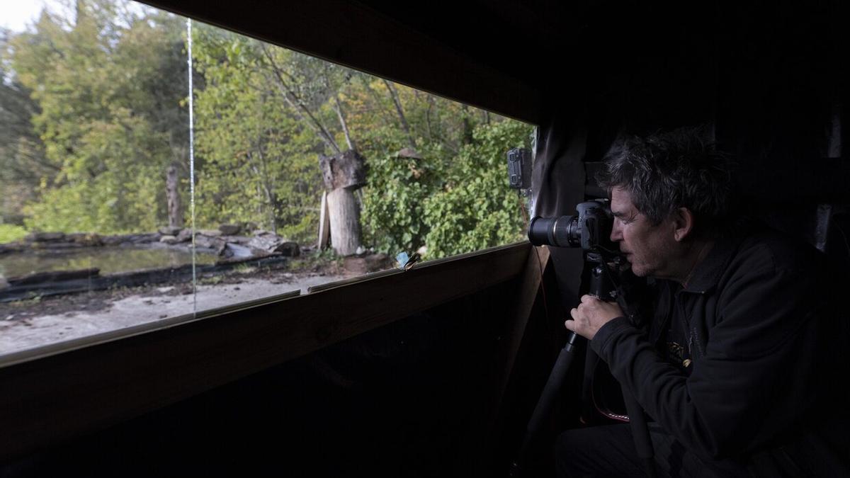Alfredo Piedrafita, en su escondite del pueblo viejo de Berriozar.