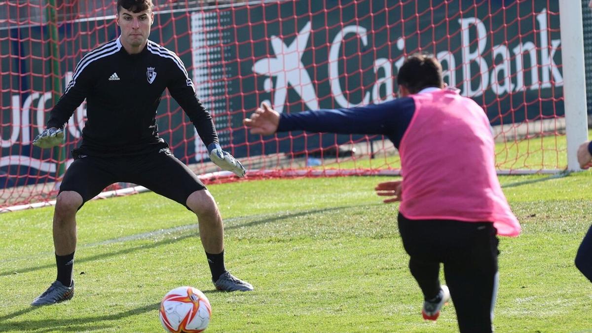 Juan Pérez, en un entrenamiento en Tajonar.