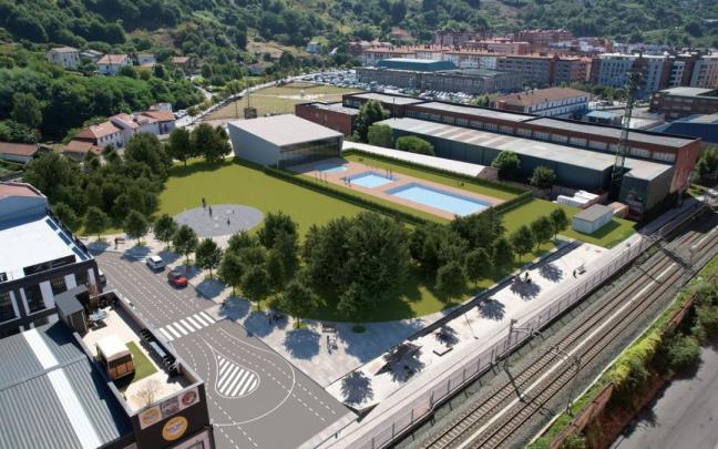 Fotomontaje que muestra cómo sería la zona con las piscinas descubiertas.