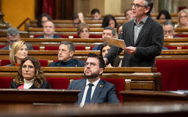 Josep Maria Jové, interviene durante una sesión en el Parlament en diciembre de 2022. Josep Maria Jové, interviene durante una sesión en el Parlament en diciembre de 2022.