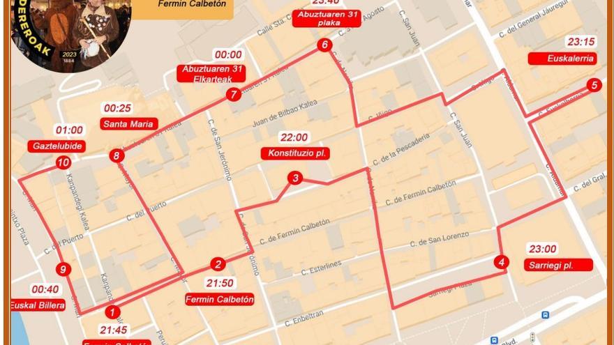 Recorrido de las Comparsa Tradicional de Caldereros el sábado.