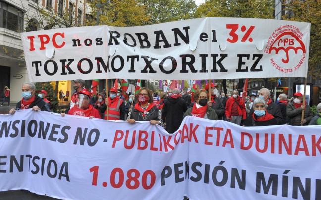Manifestaci&oacute;n de pensionistas en Bilbao.