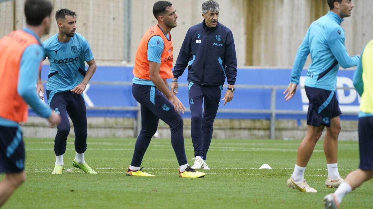 Entrenamiento de la Real este martes en Zubieta