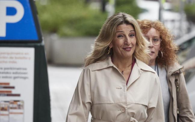 Yolanda Díaz, este miércoles en Iruñea.