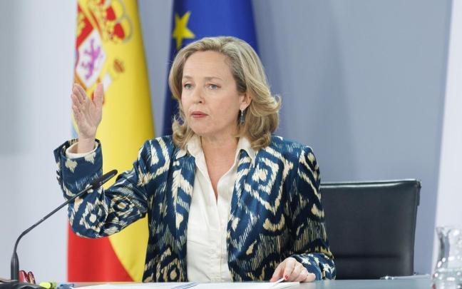 La vicepresidenta primera y ministra de Asuntos Económicos y Transformación Digital, Nadia Calviño, durante la rueda de prensa posterior al Consejo de Ministros. La vicepresidenta primera y ministra de Asuntos Económicos y Transformación Digital, Nadia Calviño, durante la rueda de prensa posterior al Consejo de Ministros.