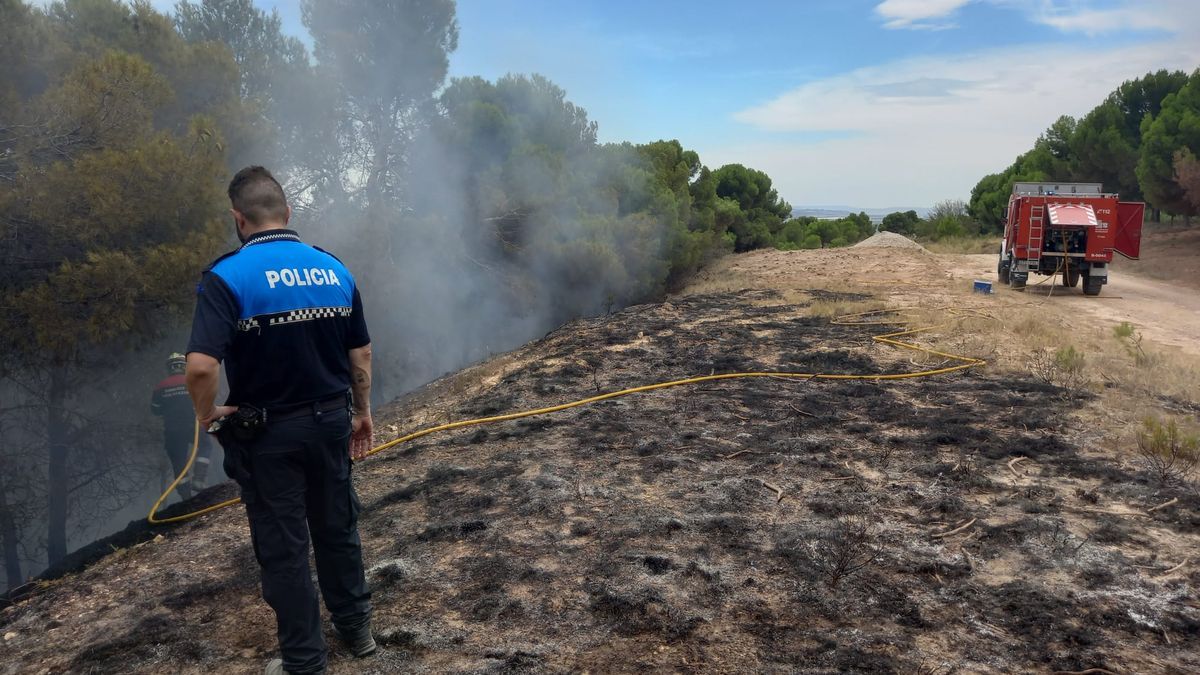 Imagen de la zona quemada hoy en Funes, junto a un pinar.