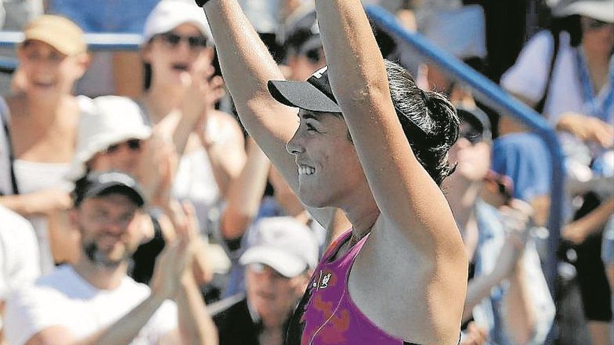 Muguruza celebra su triunfo de ayer en el US Open. |