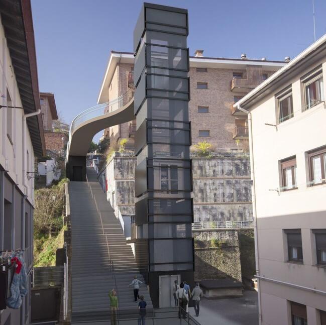 Fotomontaje del ascensor.