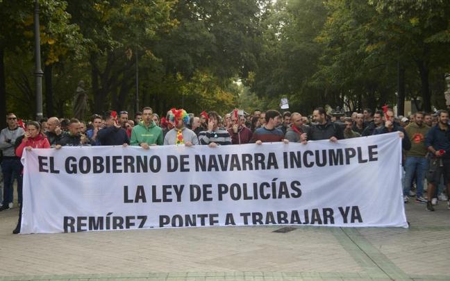 Concentración de policías forales celebrada la semana pasada.