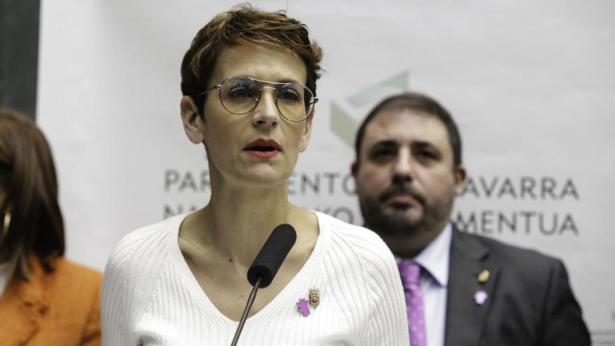 La presidenta Chivite, en el Parlamento.