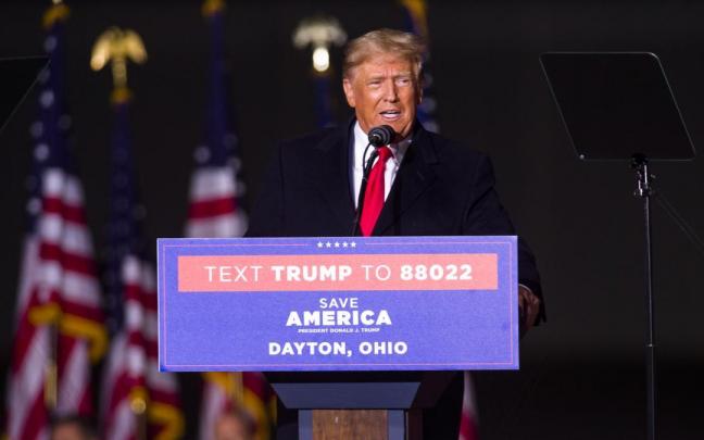 Trump durante un mitin en el estado de Ohio.