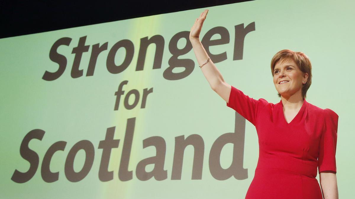 Nicola Sturgeon en 2014 poco después de convertirse en ministra principal de Escocia.