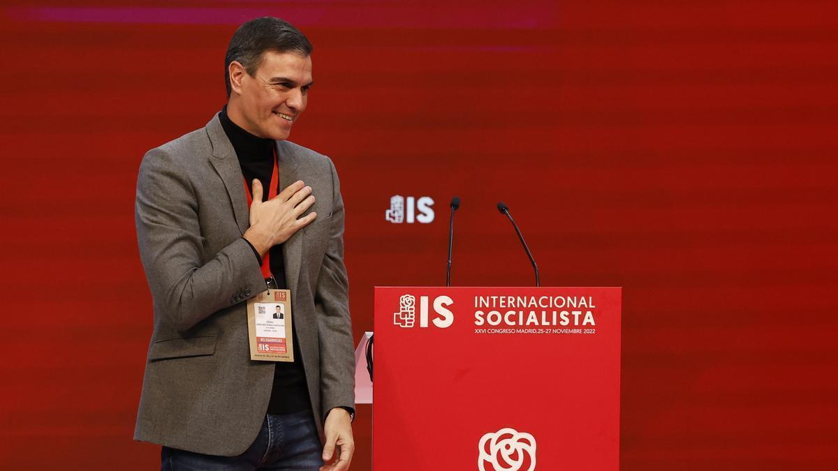 Pedro S&aacute;nchez en el XXVI Congreso de la Internacional Socialista.