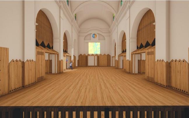 Recreación de cómo podrá quedar el interior de la iglesia de San Nicolás.