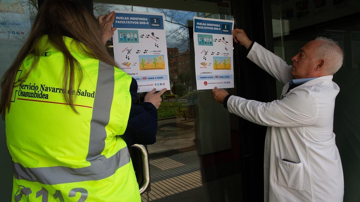 El miércoles, primer día de la huelga convocada por el Sindicato Médico de Navarra.